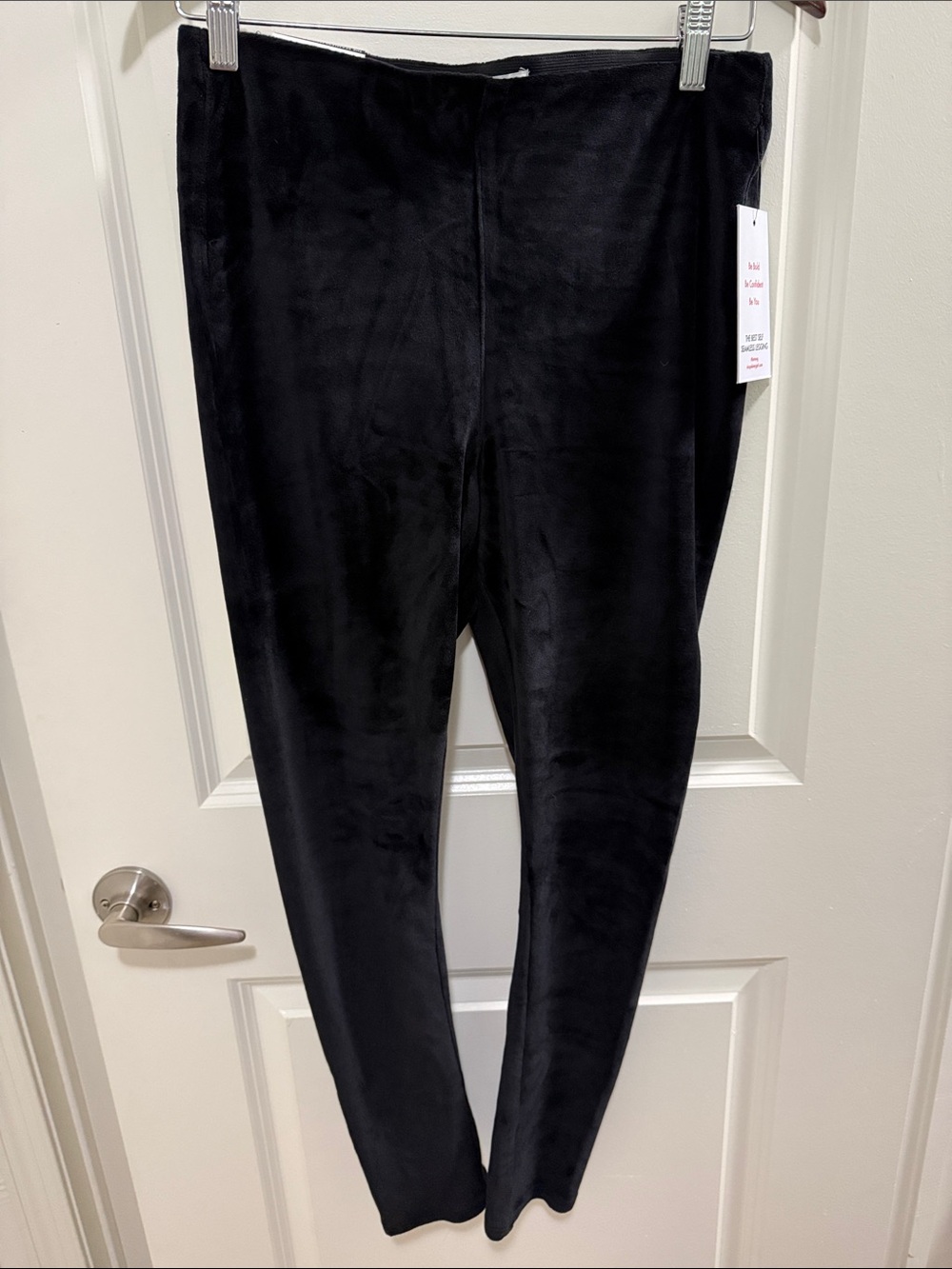 Black Womens Skinnygirl  Velvet Leggings Size 10